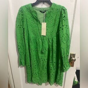 Green Eyelet Dress